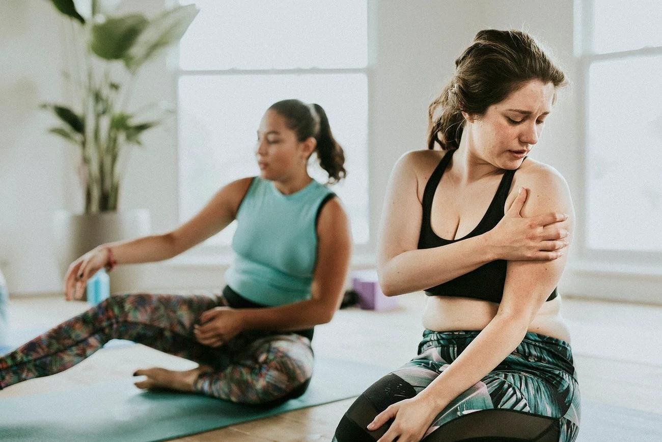 candid picture of yoga classroom